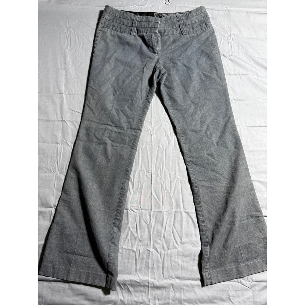 Stooshy Flare Leg Pants Women 9 Grey Good Low Rise Stretch Trousers RN109644